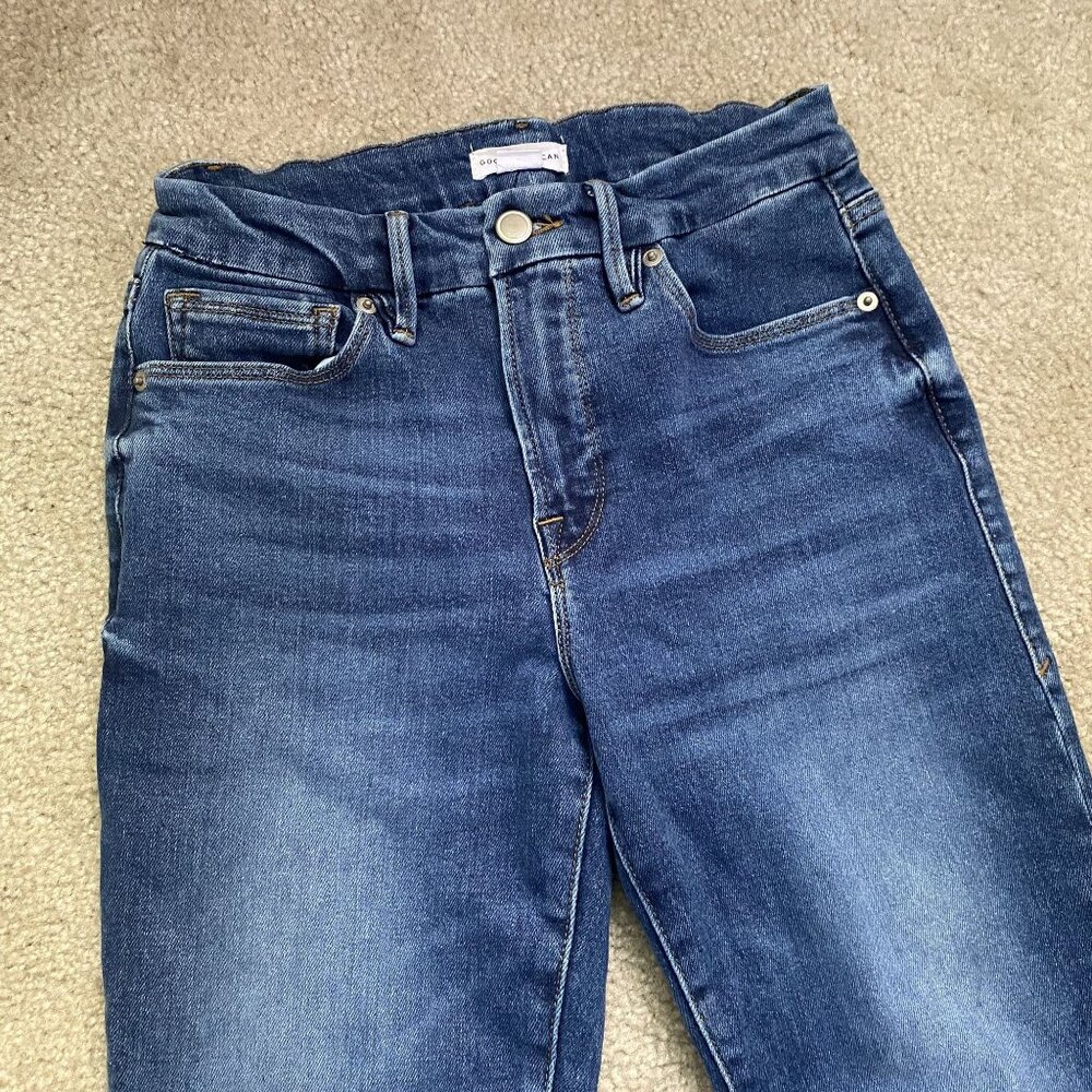 Good American Good Legs Blue Straight Jeans